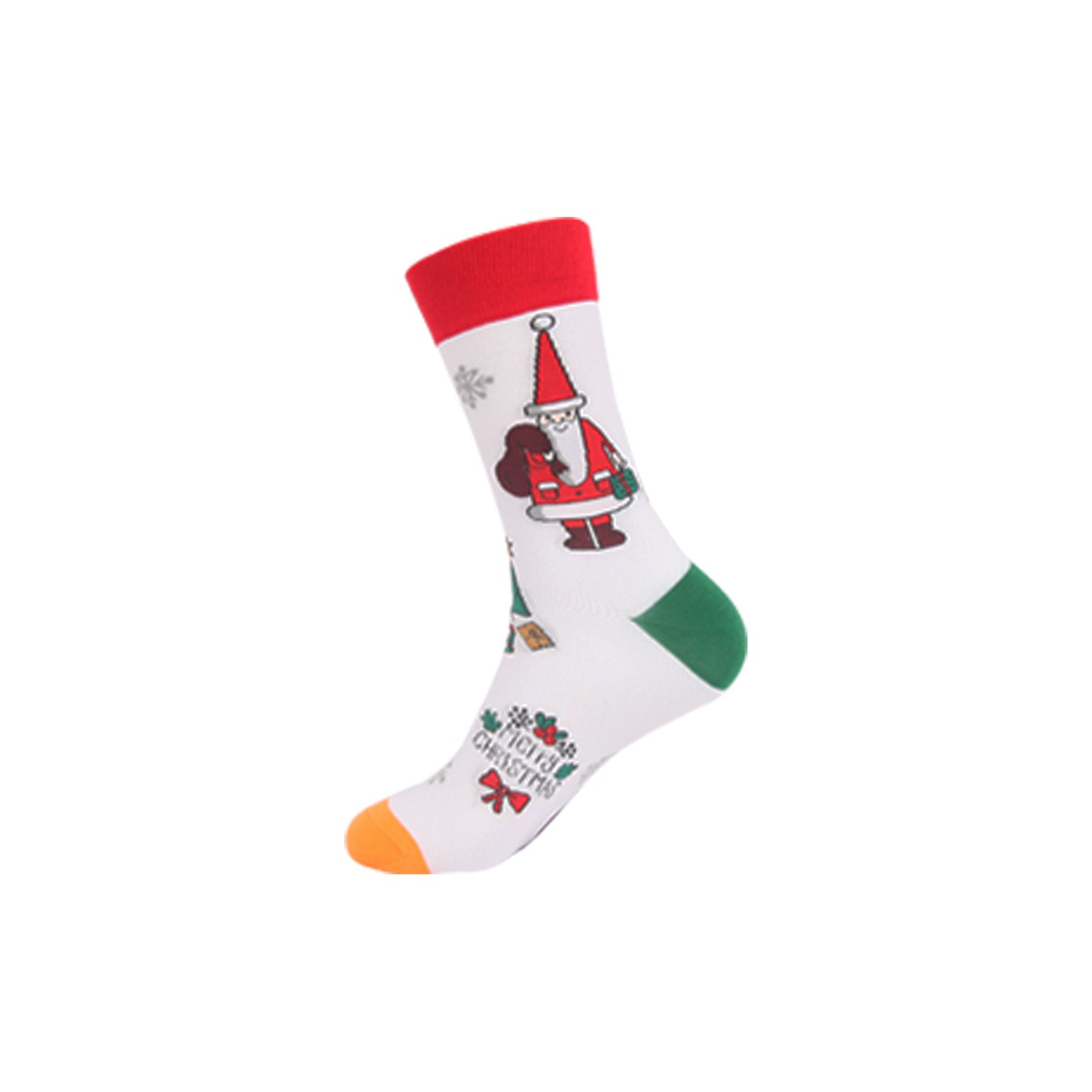 Funny Jacquard Christmas Cotton Socks | Woven Novelty Santa, Elk & Snowman Mid-Calf Crew Socks (30+ Designs)