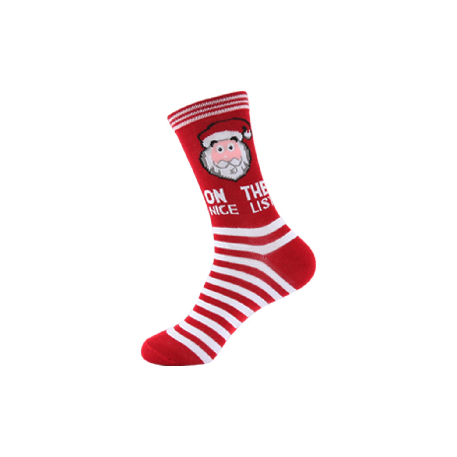 Funny Jacquard Christmas Cotton Socks | Woven Novelty Santa, Elk & Snowman Mid-Calf Crew Socks (30+ Designs)