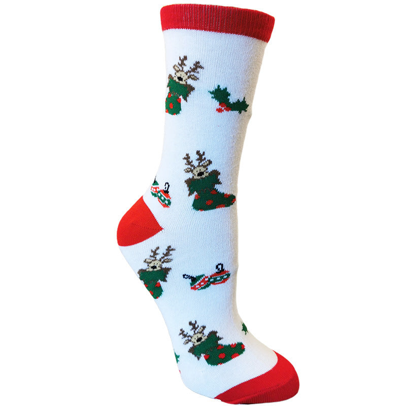 Festive Christmas Cotton Socks | Unisex Holiday Mid-Calf Crew Socks with Stretch Fit