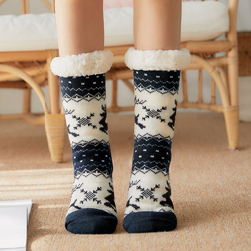 Plush Fuzzy Christmas Socks | Anti-Slip Cabin Crew & Slipper Socks