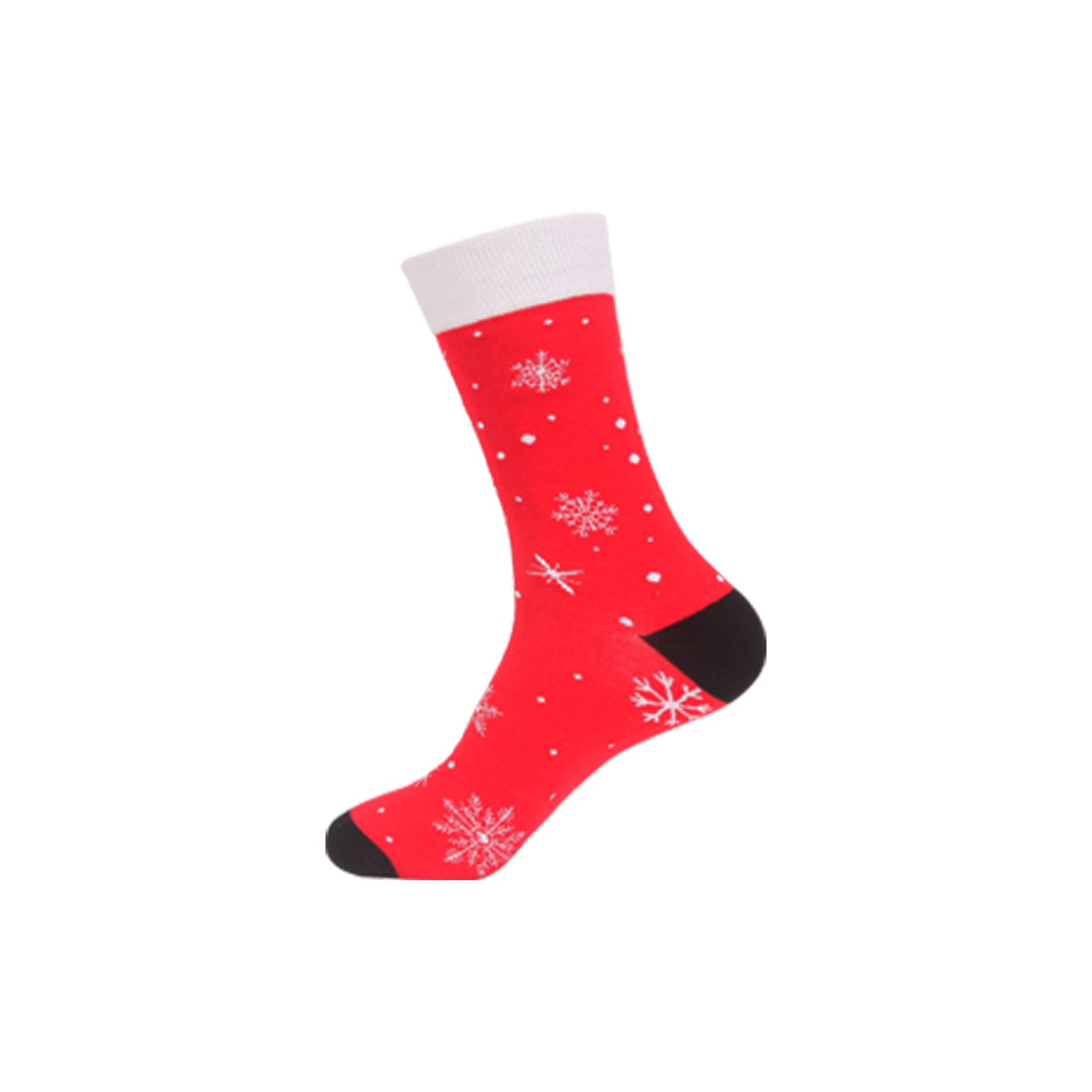Funny Jacquard Christmas Cotton Socks | Woven Novelty Santa, Elk & Snowman Mid-Calf Crew Socks (30+ Designs)