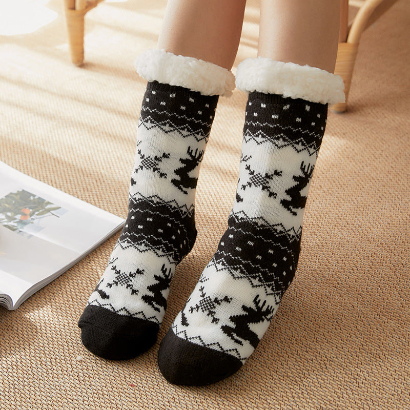 Plush Fuzzy Christmas Socks | Anti-Slip Cabin Crew & Slipper Socks