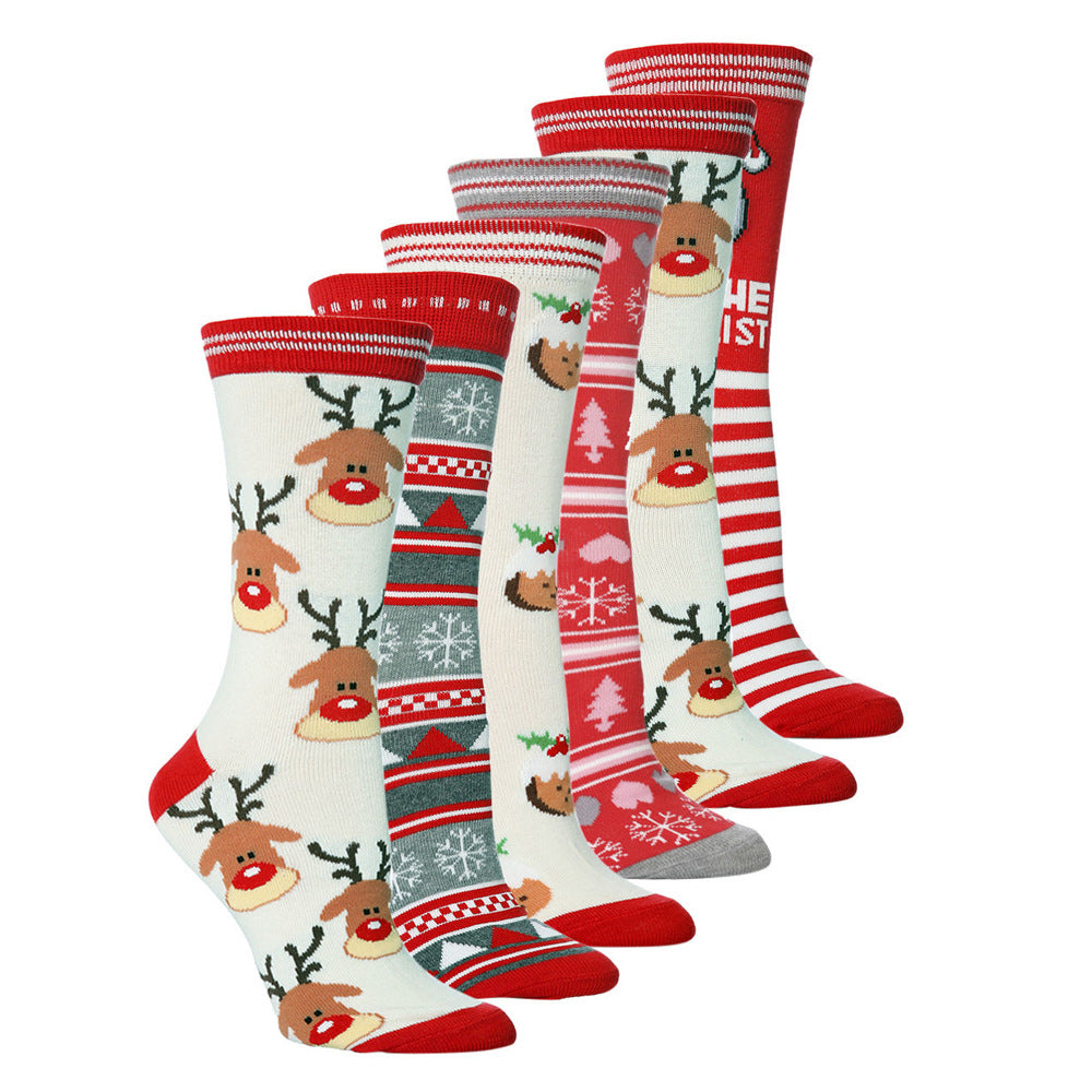 Festive Christmas Cotton Socks | Unisex Holiday Mid-Calf Crew Socks with Stretch Fit