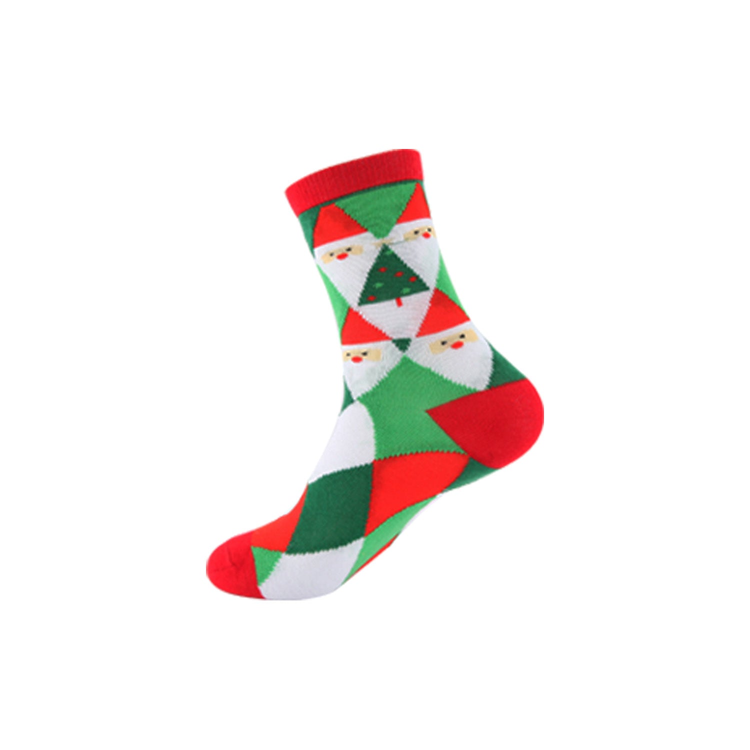 Funny Jacquard Christmas Cotton Socks | Woven Novelty Santa, Elk & Snowman Mid-Calf Crew Socks (30+ Designs)