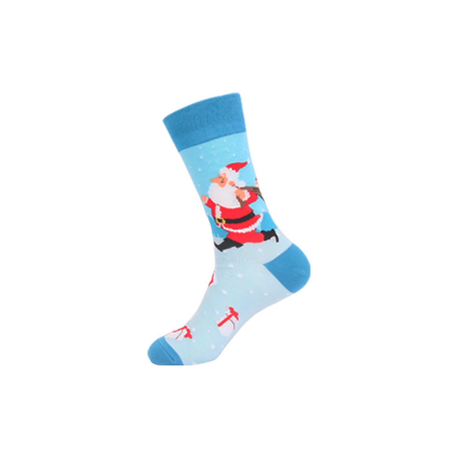 Funny Jacquard Christmas Cotton Socks | Woven Novelty Santa, Elk & Snowman Mid-Calf Crew Socks (30+ Designs)