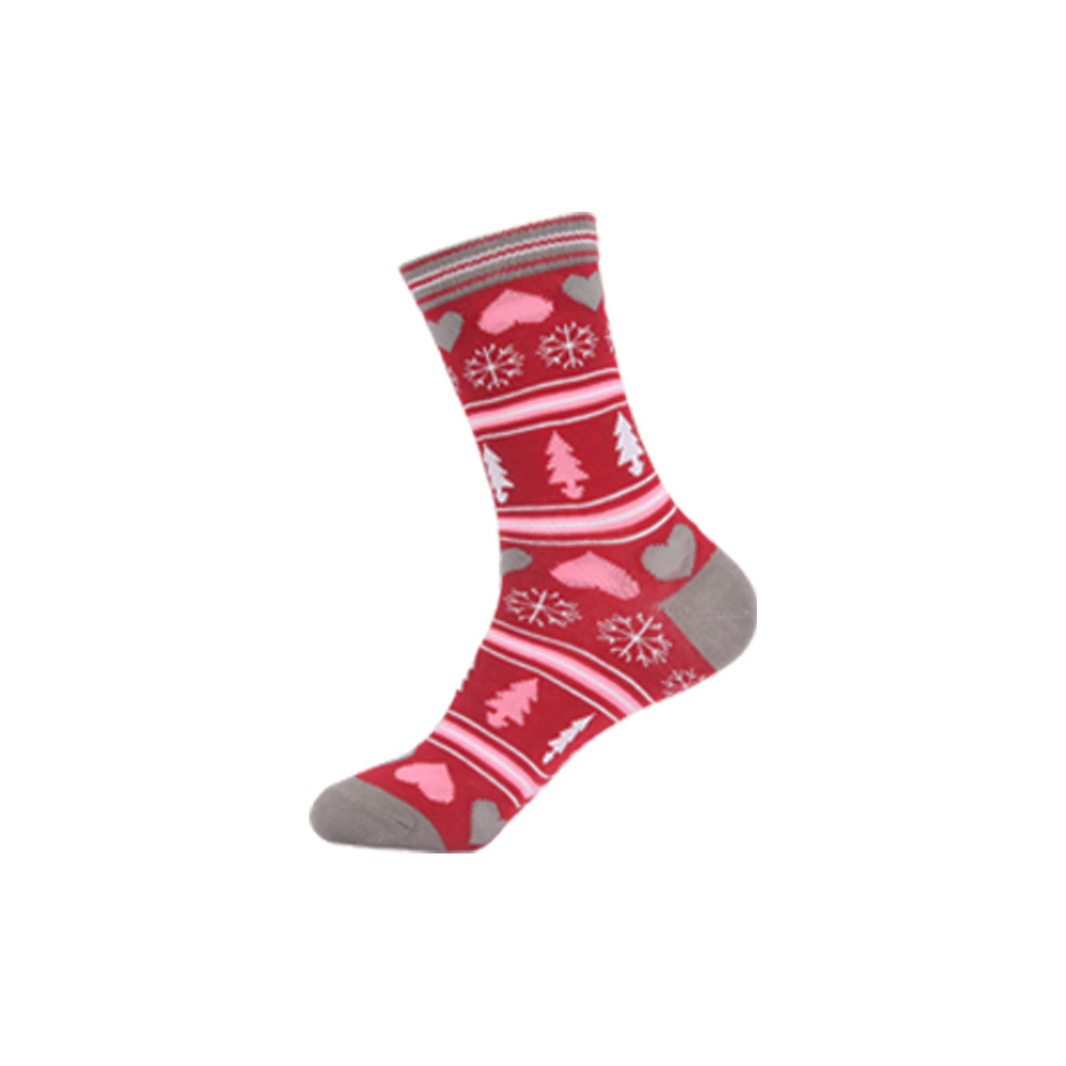 Funny Jacquard Christmas Cotton Socks | Woven Novelty Santa, Elk & Snowman Mid-Calf Crew Socks (30+ Designs)