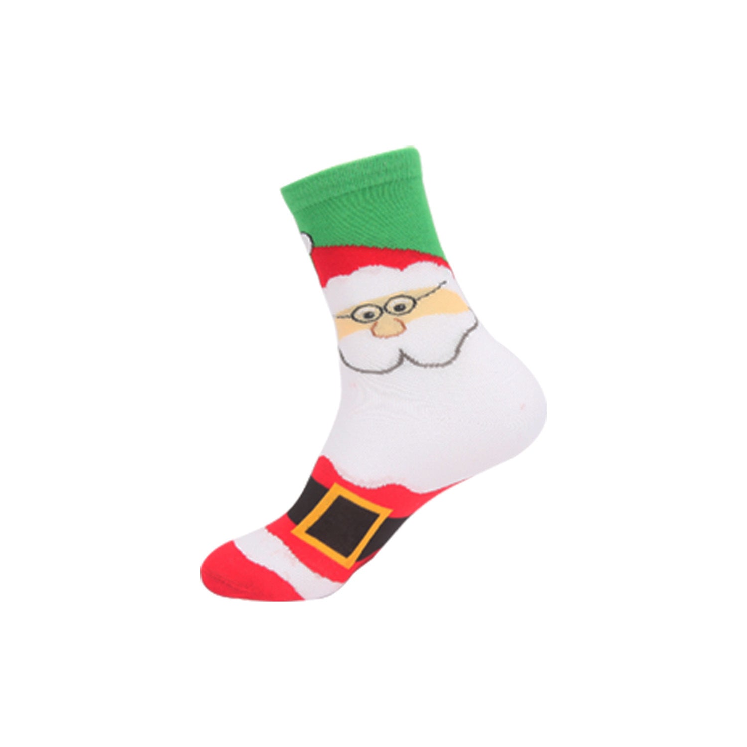 Funny Jacquard Christmas Cotton Socks | Woven Novelty Santa, Elk & Snowman Mid-Calf Crew Socks (30+ Designs)