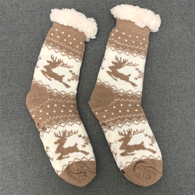 Plush Fuzzy Christmas Socks | Anti-Slip Cabin Crew & Slipper Socks