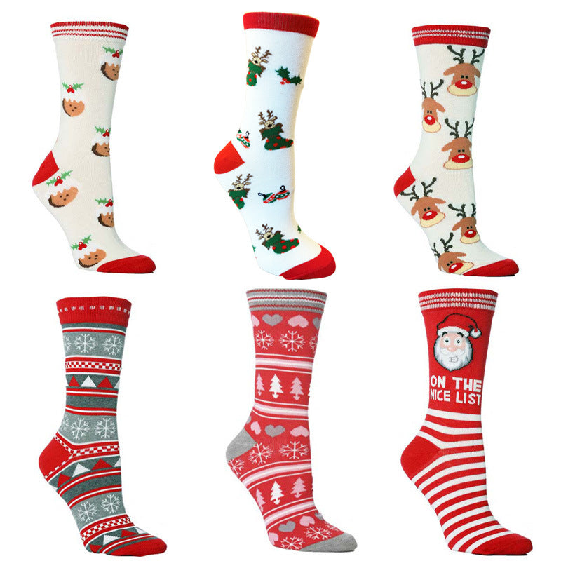 Festive Christmas Cotton Socks | Unisex Holiday Mid-Calf Crew Socks with Stretch Fit