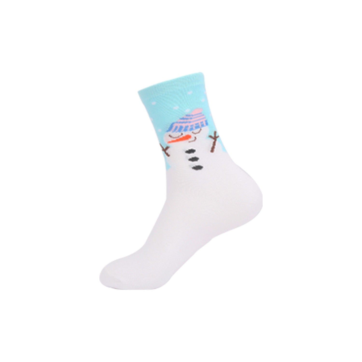 Funny Jacquard Christmas Cotton Socks | Woven Novelty Santa, Elk & Snowman Mid-Calf Crew Socks (30+ Designs)