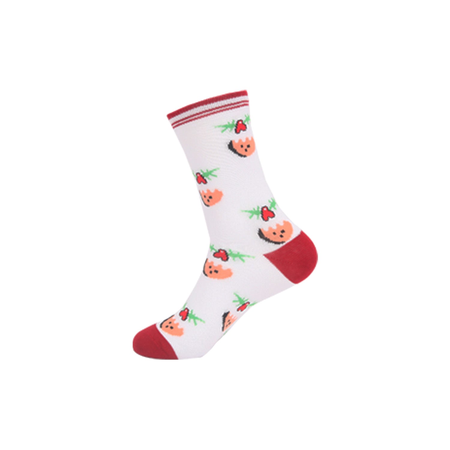 Funny Jacquard Christmas Cotton Socks | Woven Novelty Santa, Elk & Snowman Mid-Calf Crew Socks (30+ Designs)