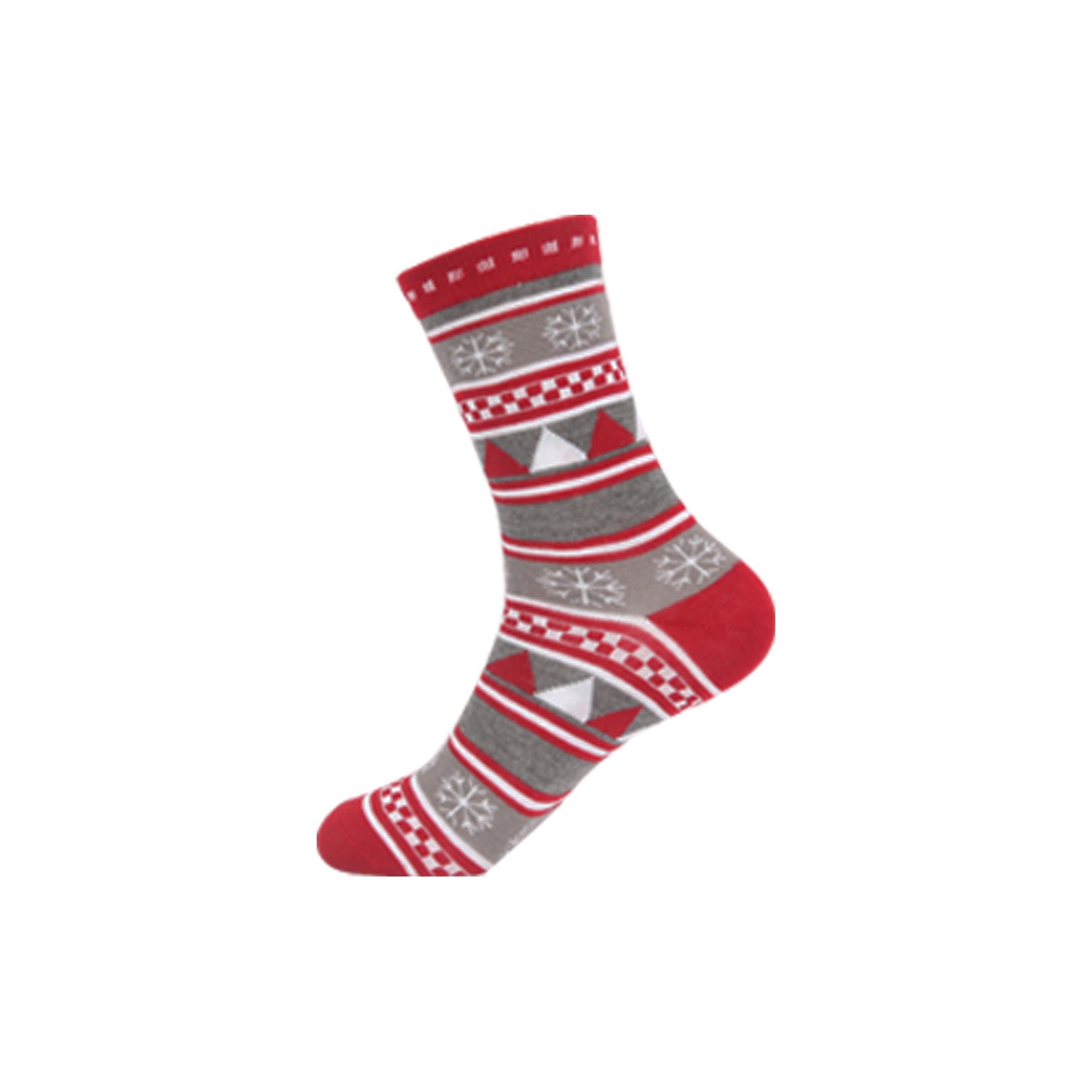 Funny Jacquard Christmas Cotton Socks | Woven Novelty Santa, Elk & Snowman Mid-Calf Crew Socks (30+ Designs)