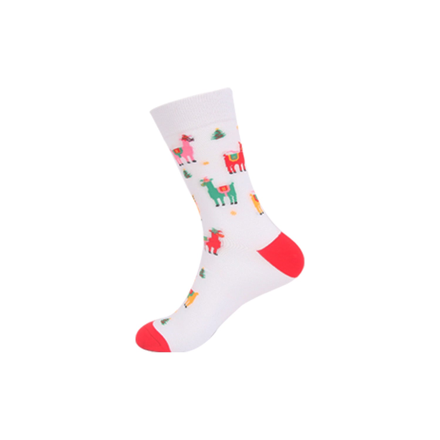 Funny Jacquard Christmas Cotton Socks | Woven Novelty Santa, Elk & Snowman Mid-Calf Crew Socks (30+ Designs)