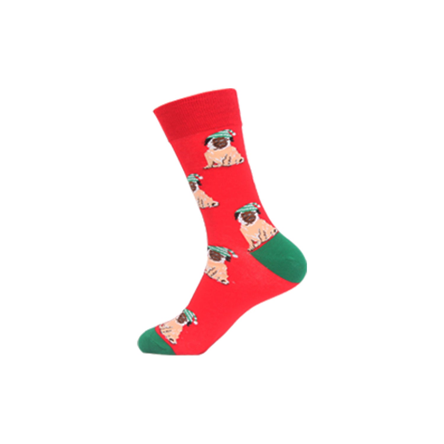 Funny Jacquard Christmas Cotton Socks | Woven Novelty Santa, Elk & Snowman Mid-Calf Crew Socks (30+ Designs)