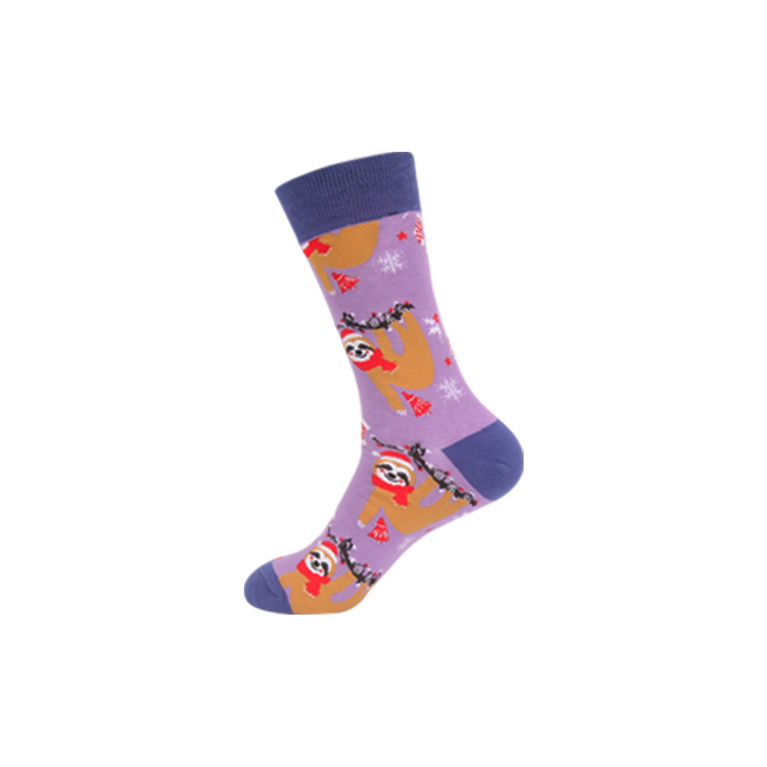 Funny Jacquard Christmas Cotton Socks | Woven Novelty Santa, Elk & Snowman Mid-Calf Crew Socks (30+ Designs)